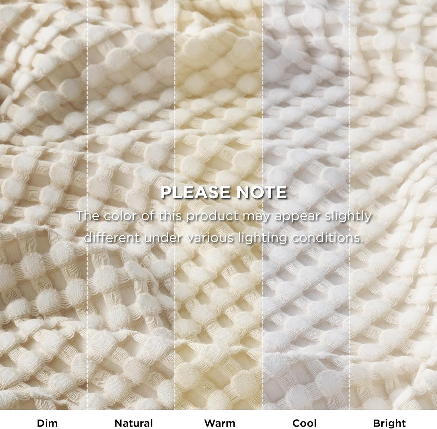 Bedsure Cooling Cotton Waffle King Size Blanket - Lightweight Breathable Blanket of Rayon Derived from Bamboo for Hot Sleepers, Light Beige, 104x90 Inches