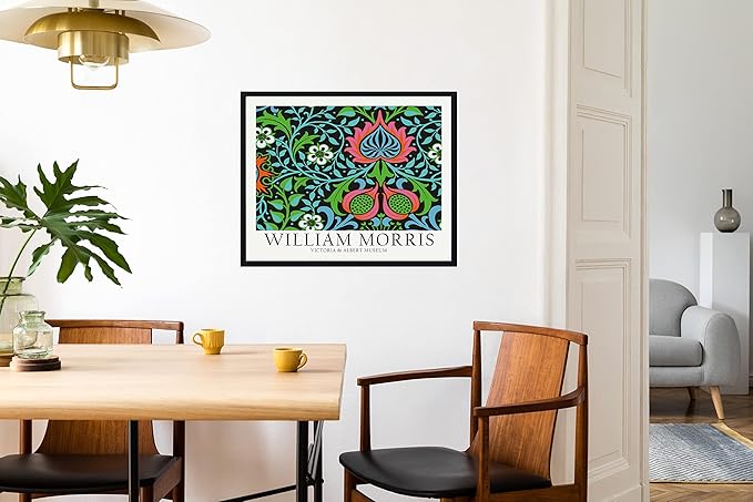 William Morris Wall Art Poster Prints, Famous Artist Patterns, Vintage Flowers Decor Artwork, Tapestry Historic Cultural Illustrations Fine Art, Colorful for Living Room, Bedroom, Office, Bathroom Decoration (William Morris 9, 24x36 inches (Unframed))