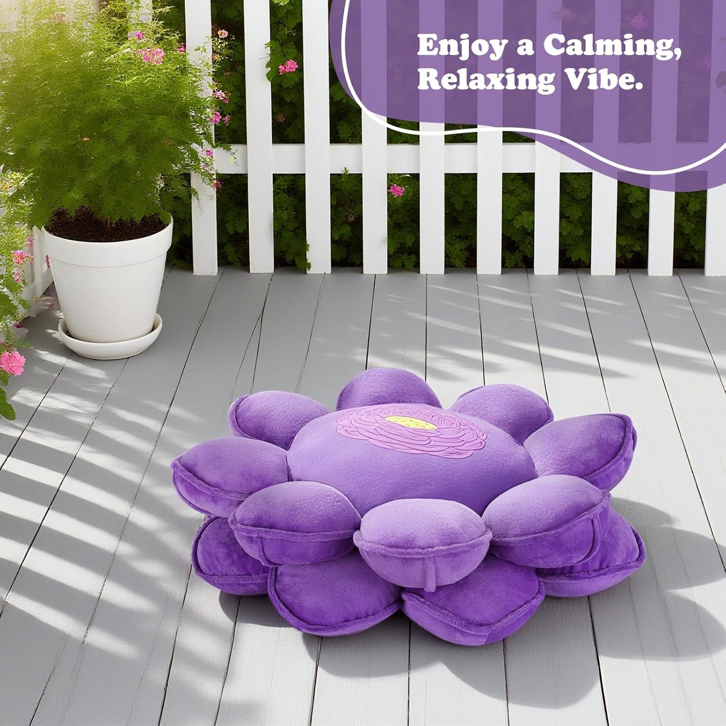 Lotus Flower Floor Pillows, Large Cushion Inspired by Lotus Flower Design, Decorative Seating for Living Room, Bedroom, and Lounge, Soft Washable Floor Cushion for Relaxation, and Family Activities