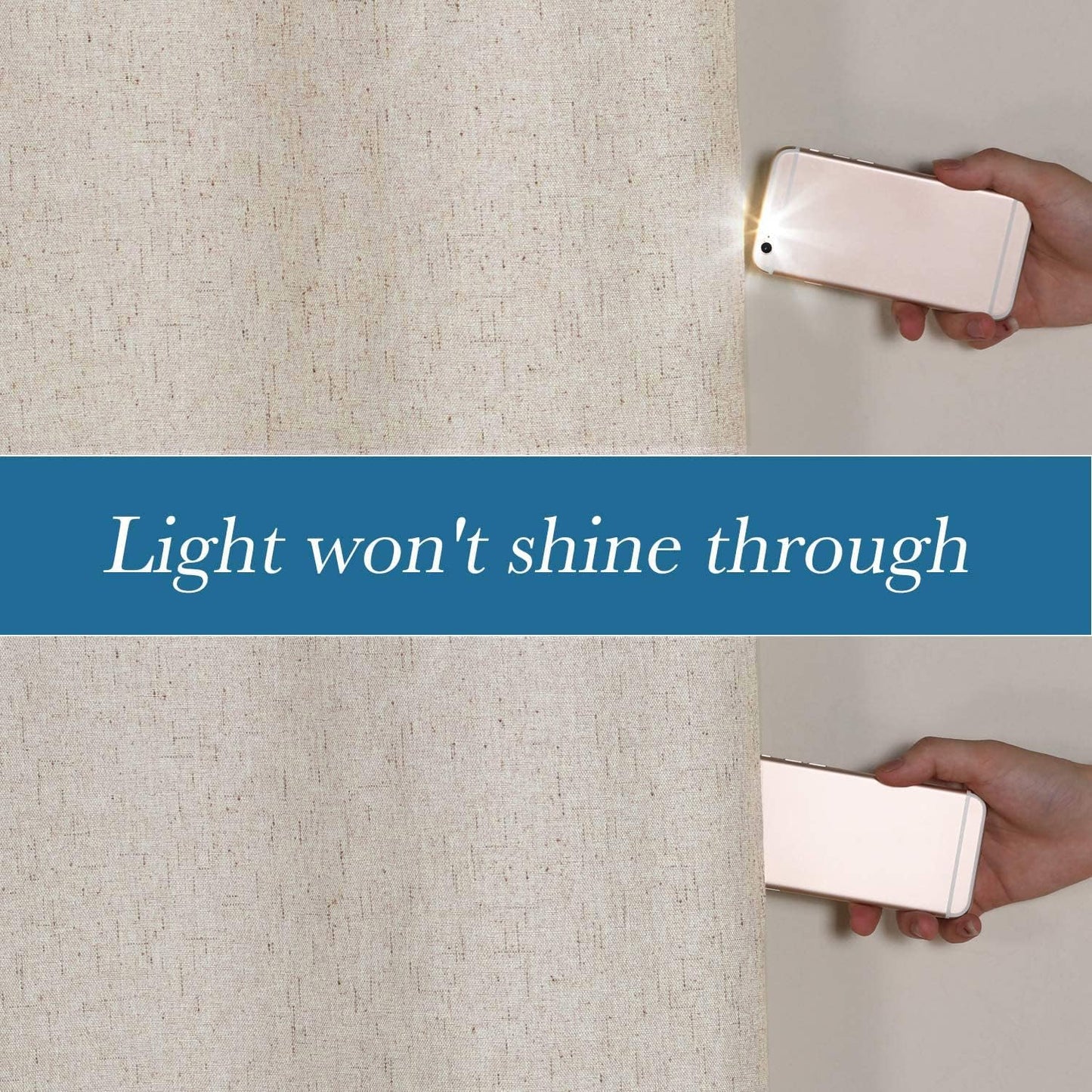 H.VERSAILTEX Blackout Curtains Durable Thick Textured Polyester Blackout Patio Door Curtain Anti Rust Grommet Extra Wide Sliding Door Curtain Panel, W100 x L96 inch - Natural