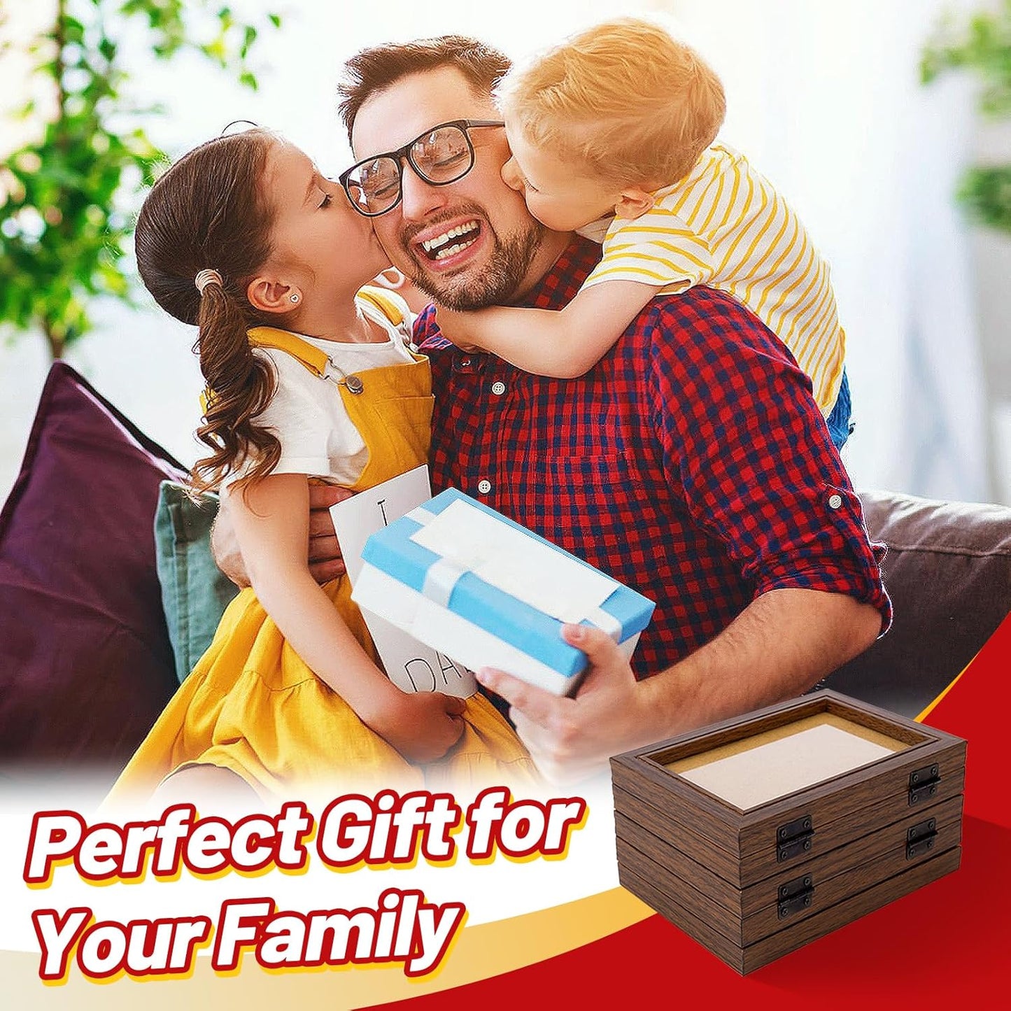 Biggun 4x6in 5 Folding Accordion Picture Frame - Foldable Hinged Collage Photo Frames for Tabletop Display Multiple Family Pictures Birthday Father's Day Gifts (Brown)