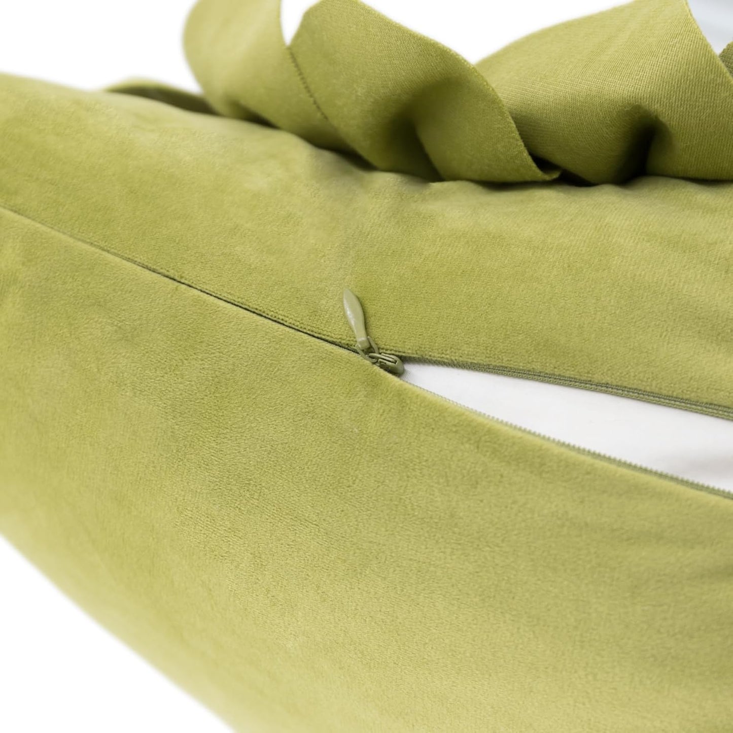 Decorative 3D Flower Throw Pillow Covers Handmade Pillowcases for Sofa Bed Home Room Decor 18 x 18 Inch Green