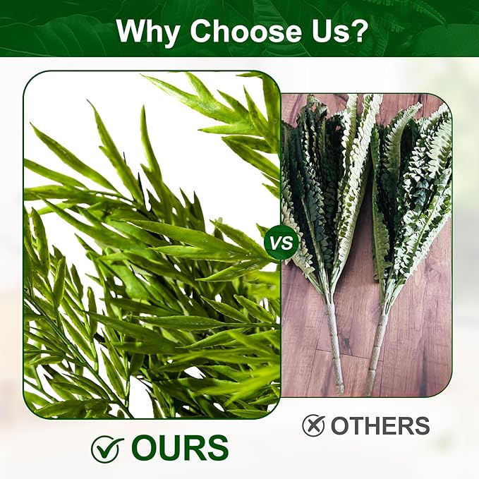 2 Pack Artificial Fern Plants in Pots Artificial Boston Ferns Potted Plants Faux Fern Bush Plant Shrubs Greenery for Outdoor Indoor Porch Patio Farmhouse Garden Living Room Office Table Decor (Type 3)