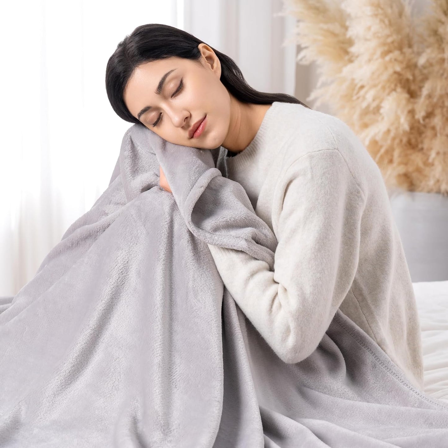 Luxury Fleece Warm Blanket, Soft Lightweight Velvety Plush Blanket for Sofa and Bed, Cozy Comfy for All Seasons(Color, 108×90 Inches)