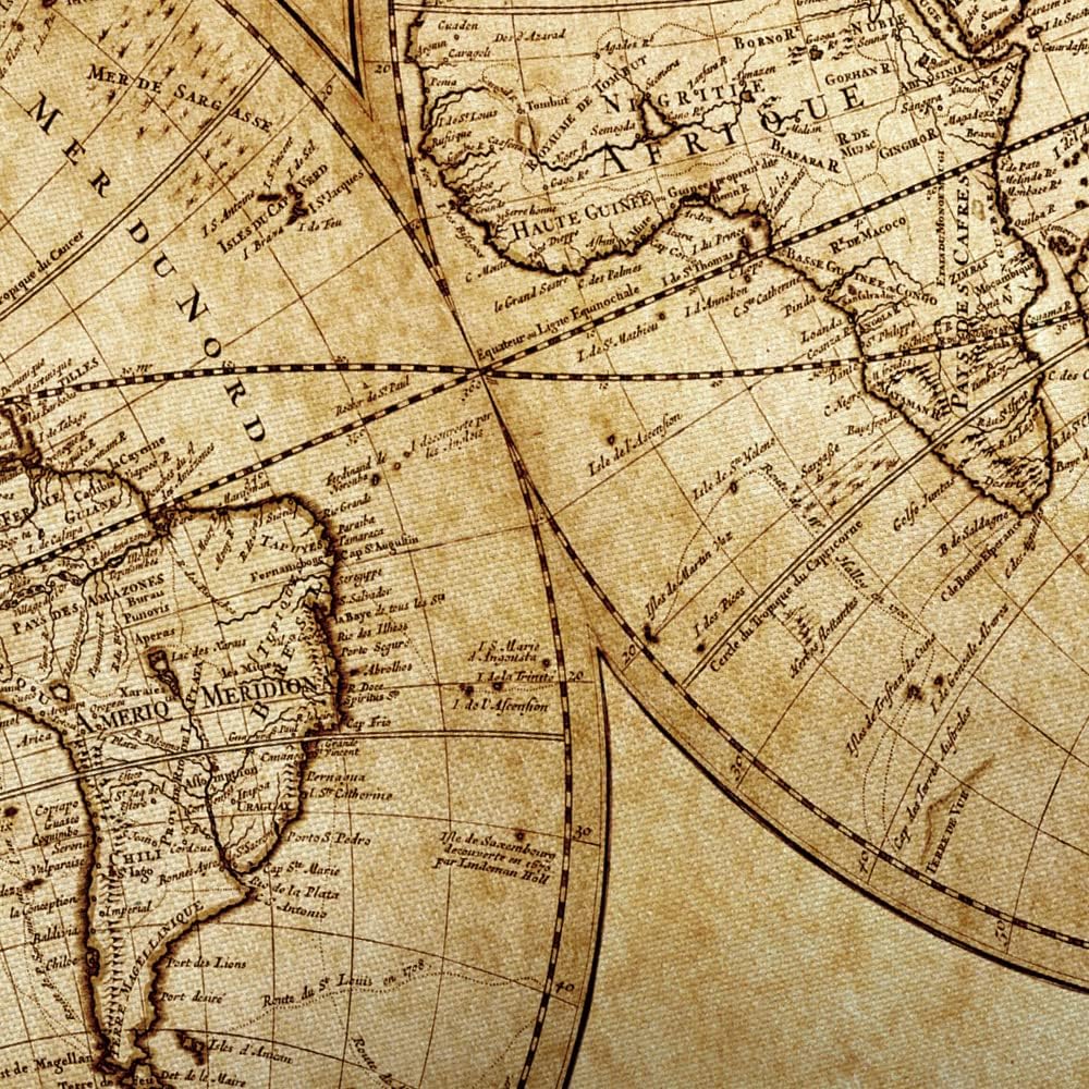 JAWO Old World Map Tapestry, Vintage Wanderlust Pirate Map Tapestry Wall Hanging For Bedroom, Historical Atlas Tapestries Poster Beach Blanket College Dorm Home Decor (60W X 40H)