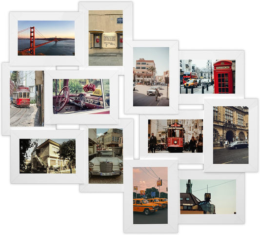 Jerry & Maggie 12 Pack Collage Picture Frame, Photo Frame Wall Decor 4×6 Pictures 12 Opening, Wall Photo Frames for Living Room Decorations, Assembly Required, White