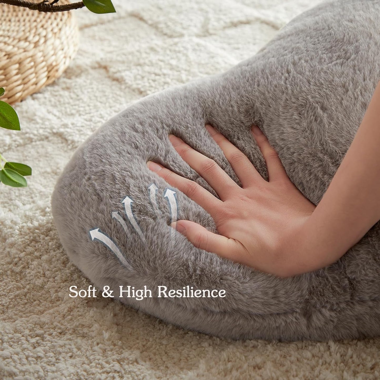 EastTree Heart Pillows, Light Grey Heart Shaped Pillows, Ultra Soft Extra-Large Fluffy Pillows, Love Throw Pillows Gifts, Women Girls Living Room Decor 15x18 Inch