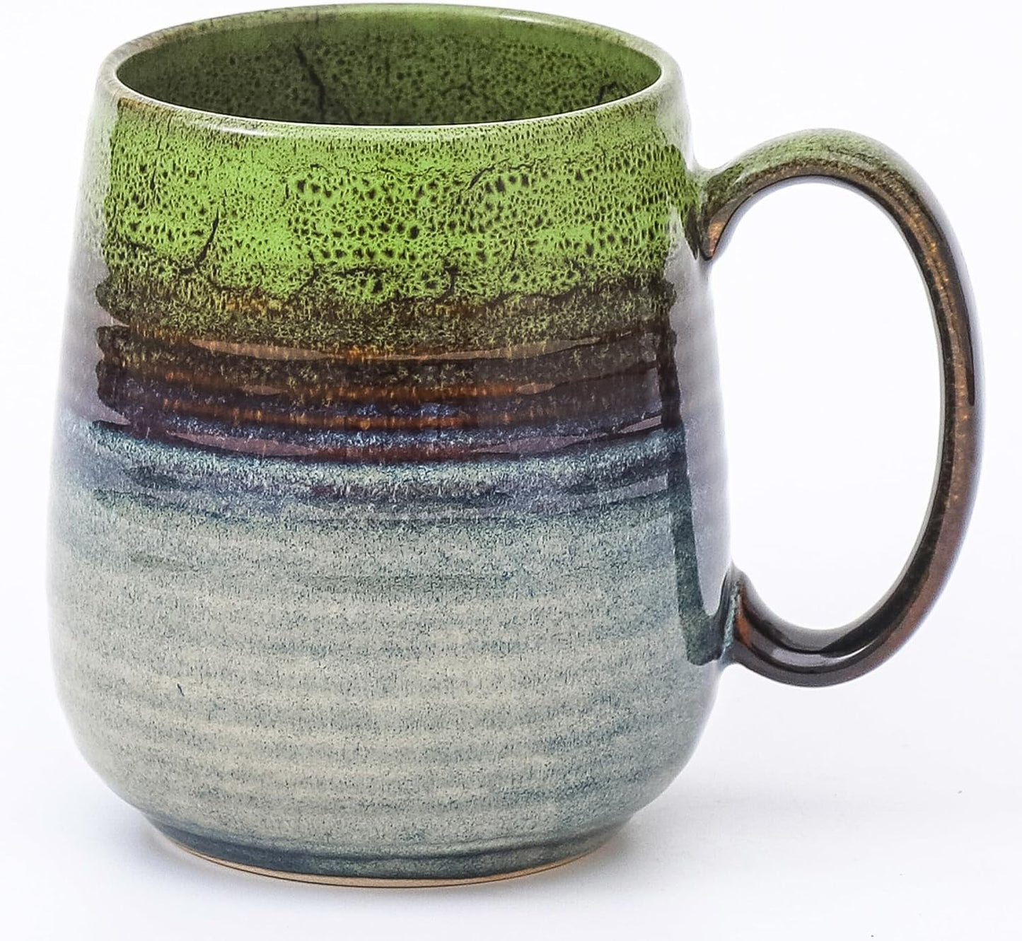 Large Coffee Mugs, Extra Large Ceramic Coffee Mug, 23 oz Handmade Pottery Mug, Big Tea Cups with Handle for Office and Home, Dishwasher and Microwave Safe (Light Green)