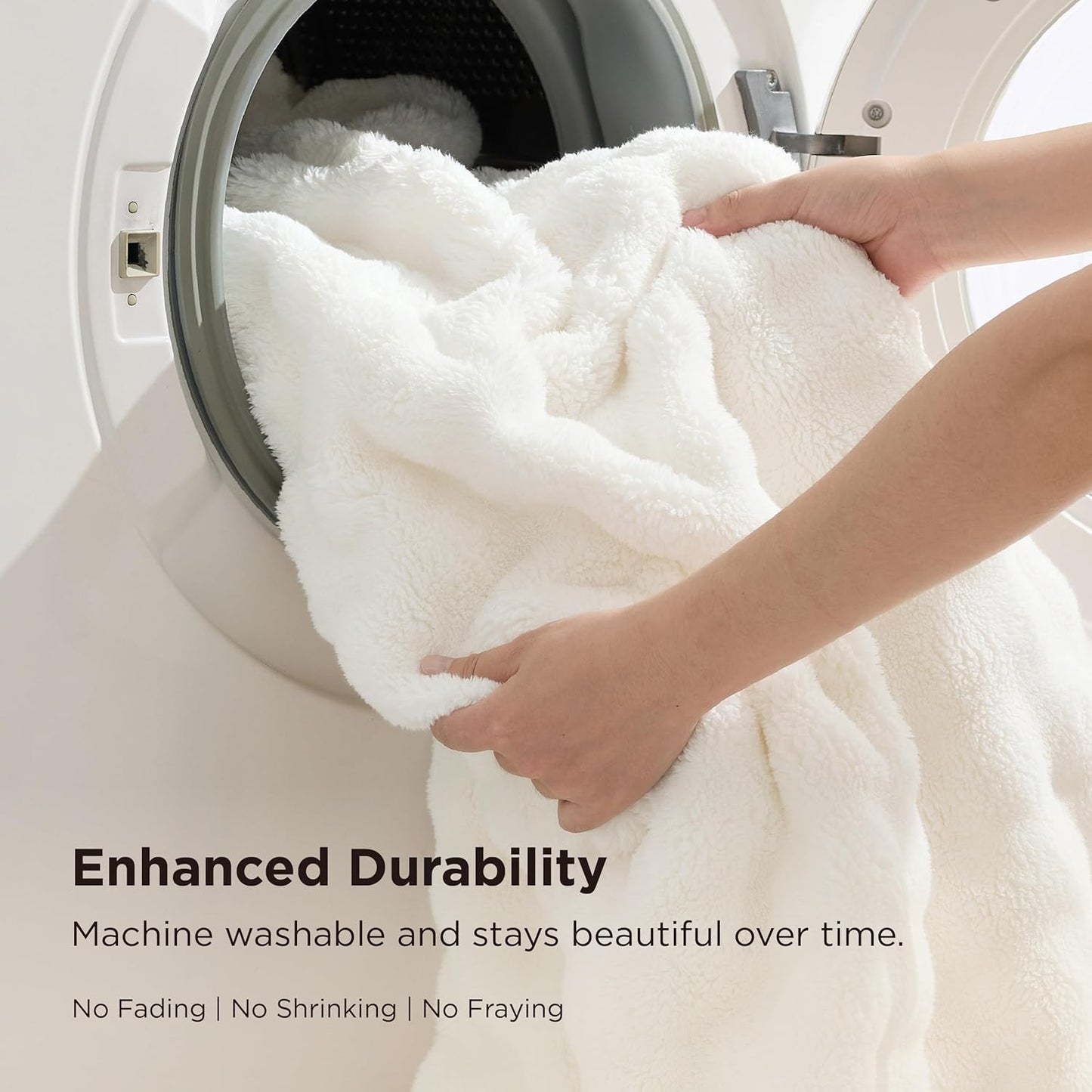 Bedsure Bubble Sherpa Blanket King Size for Bed - Fuzzy Fleece Thick Warm Christmas Blanket for Winter, GentleSoft Cozy Plush Throw Gift for Women, Room Decor, Ivory, 108x90 Inches