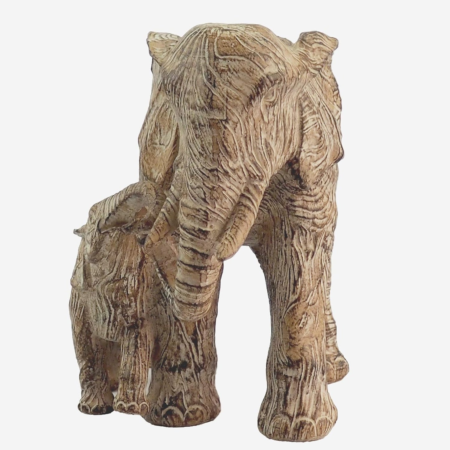 Hymmah 11 * 9inch Elephant Home Decor Statue Rustic Home Decorations for Living Room, Boho Sculpture Resin Animal Collectible Figurines for Indoor Decor