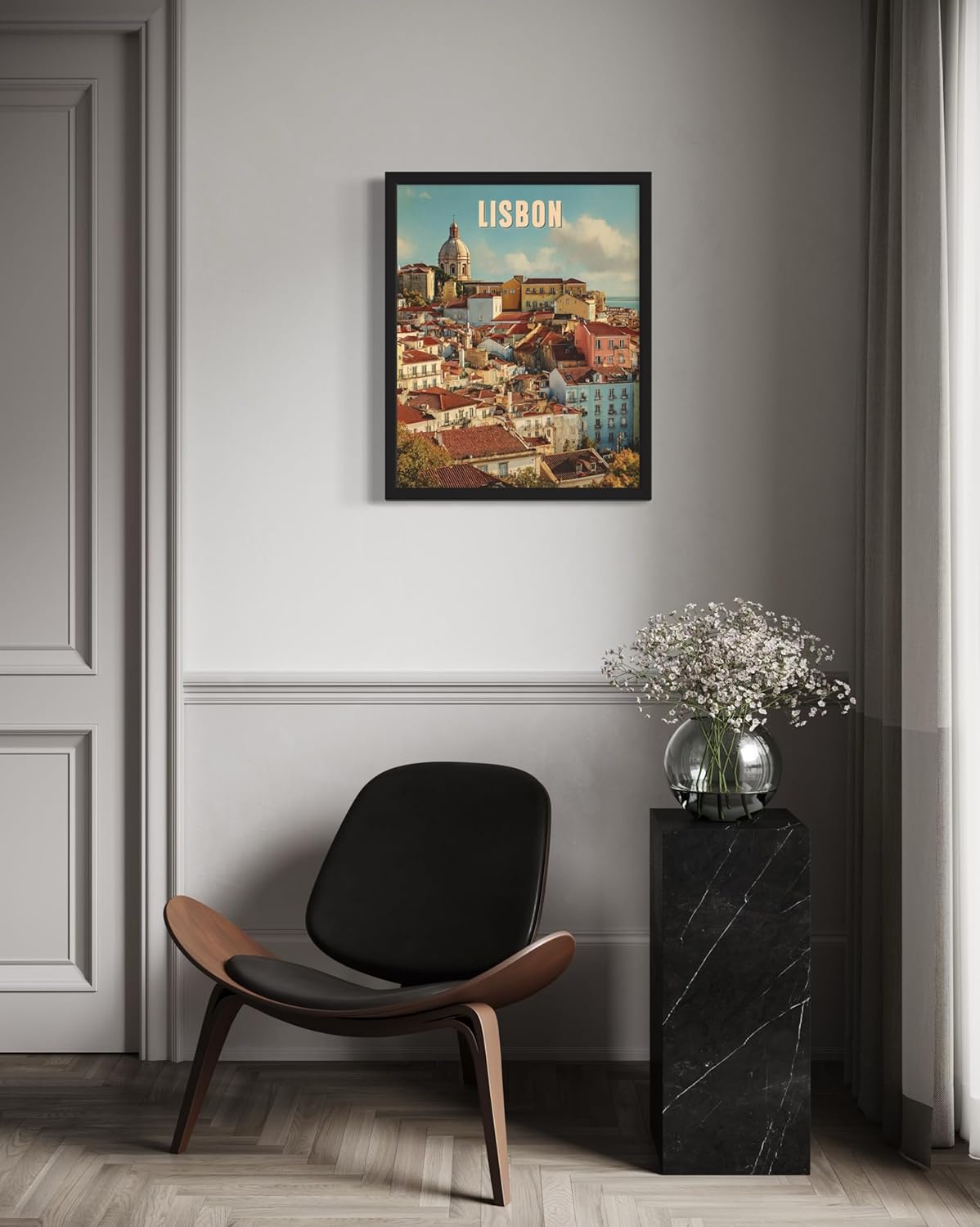 Lisbon, Portugal Art Print Poster, Europe Vintage City Retro Photography Skyline Travel Bedroom Bathroom Living Room Decor 183 (Lisbon, Portugal, 11 x 14 inches, Unframed)
