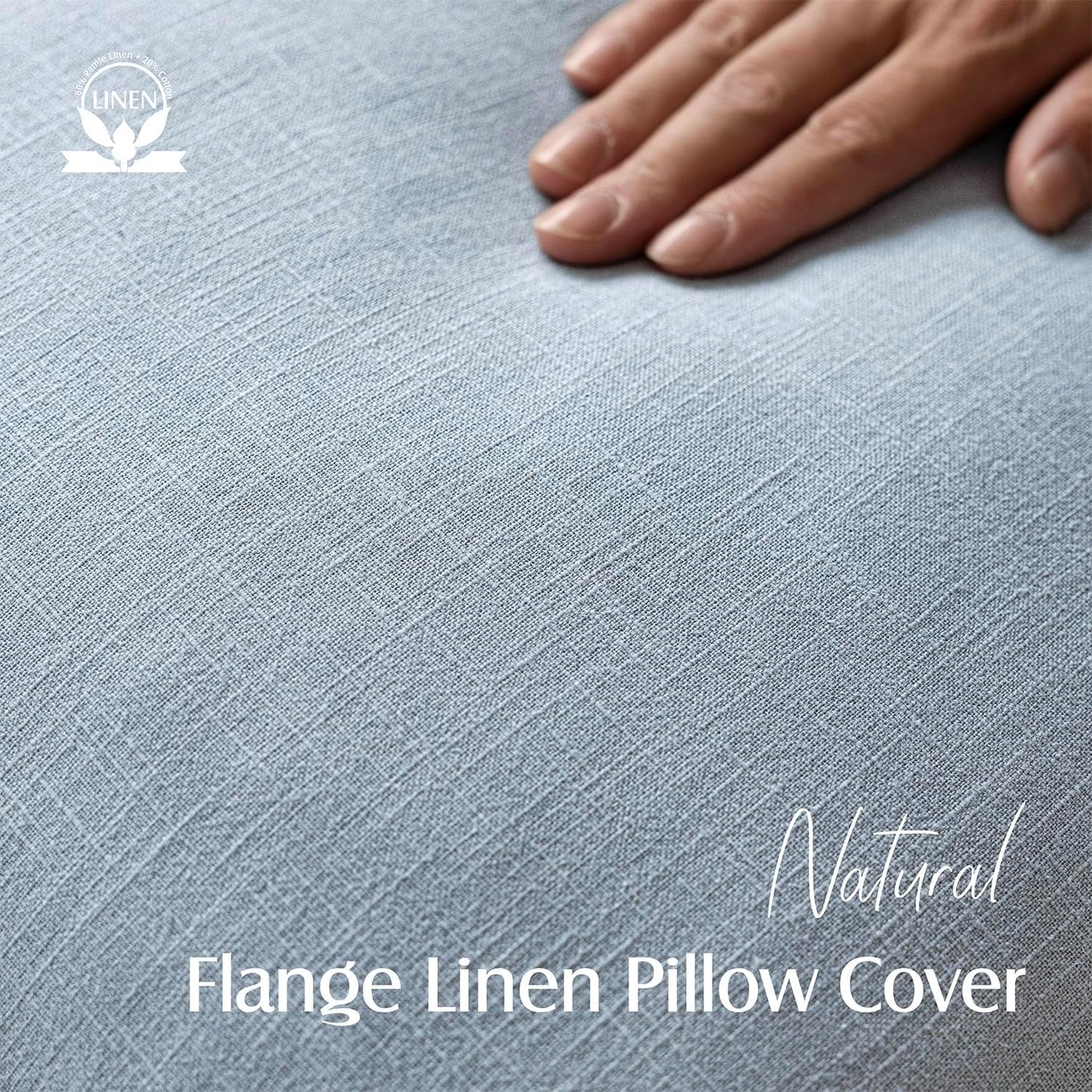 Foindtower Pack of 2, Decorative Linen Soild Throw Pillow Covers Soft Accent Lumbar Cushion Case Boho Farmhouse Pillowcase for Chair Couch Sofa Bedroom Living Room Home Decor 12 x 20 Inch Sky Blue