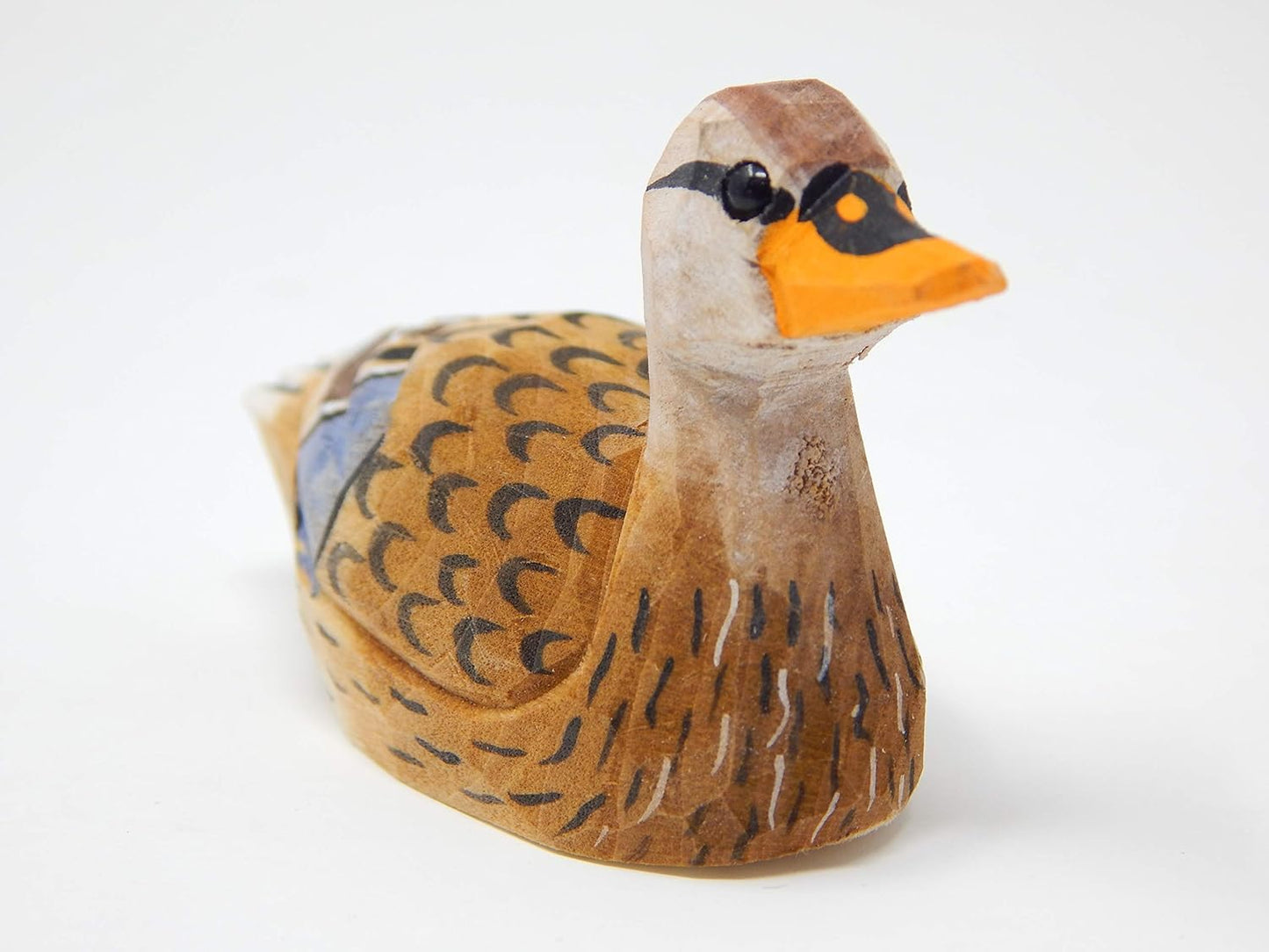 Duck Wood Figurine Statue Carving Decoration Decoy Small Animal Miniature Sculpture (Female Mallard)