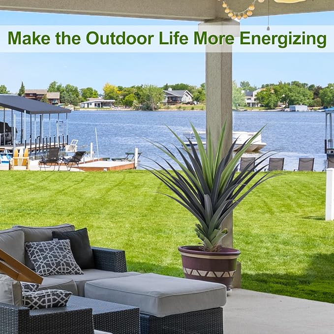 4ft Artificial Spiked Agave Plant, 48" Faux Agave Plants Indoor Small Floor Plant Perfect for Front Porch, Patio, Indoor Outdoor Home, Office Decor 1pcs