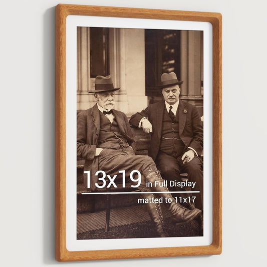 Heimlove 13x19 Picture Frames Natural Teak,Original Wood Hand Make Crafted Certificate Frame with Mat to 11x17 Graduation Picture Display,Family Picture,Wedding Picture,Diploma,Photo Wall Mounted