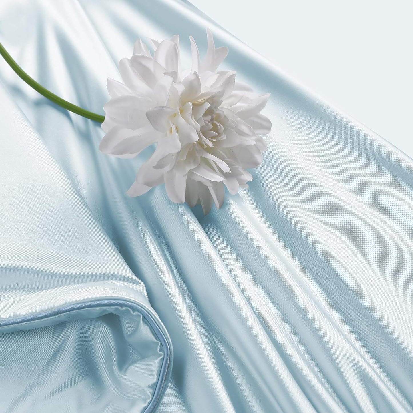 Cooling Blanket Twin Summer Comforter for Hot Sleepers, Silky-Soft & Cool Fiber, Double-Sided Cold Blanket for Night Sweats, Single Size All-Season Comfort, 60" x 80", Light Blue