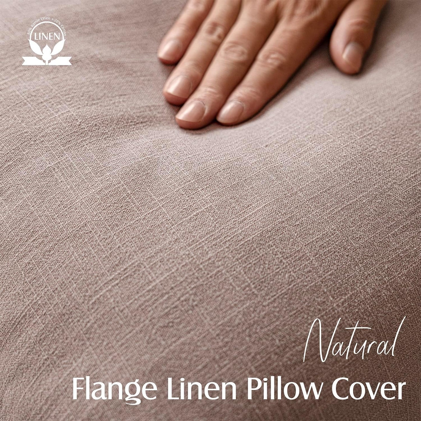 Foindtower Set of 2, Decorative Linen Soild Throw Pillow Covers Soft Accent Euro Cushion Case Boho Farmhouse Pillowcase for Chair Couch Sofa Bedroom Living Room Home Decor 22 x 22 Inch Dusty Pink