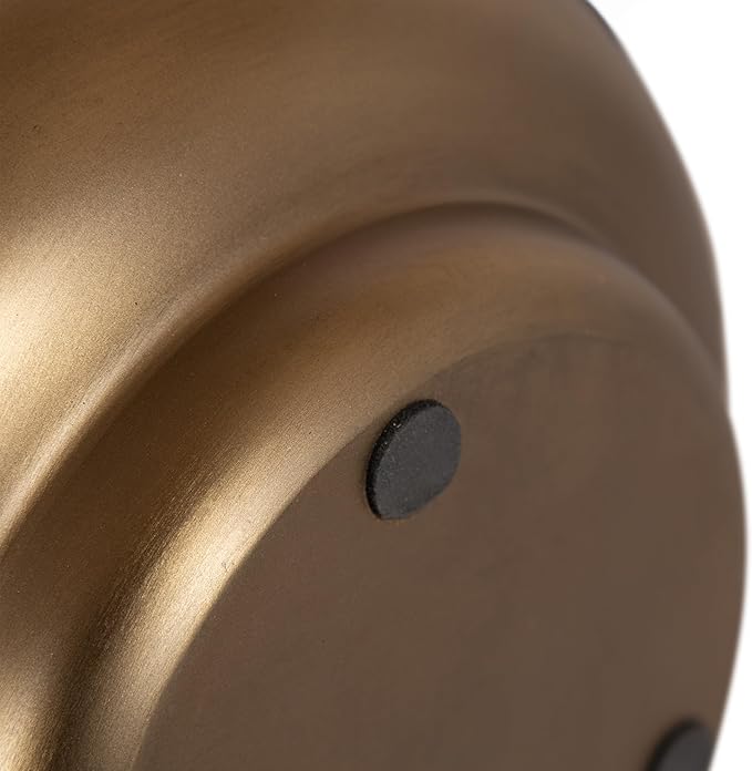 Kate and Laurel Portell Round Indoor Metal Planter Pot, 12 x 12 x 12, Antique Brass, Vintage Circular Planter for Indoor Plants Living Room or Sunroom Decor