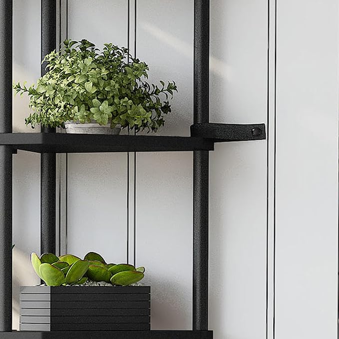 6 Tier Corner Shelf, 66.5'' Tall Standing Shelf, Narrow Display Shelf Stand, Modern Corner Bookshelf, Plant Stand, Corner Bookcase for Living Room, Bedroom, Bathroom, Black LCS502B