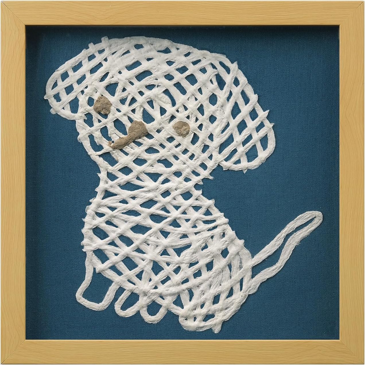 FOLKOR Framed Abstract Wall Art Decor for Dorm Pet Shop, 12" 3D Cat Wall Sculpture Shadow Box Art, Handmade Rice Paper Animal Artwork for Nursery Bedroom Decoration, Boys Girls Gift for Birthday