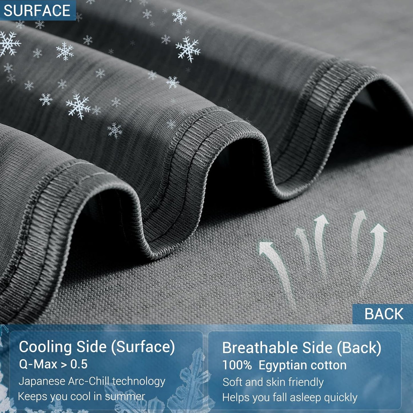 Marchpower Cooling Blanket for Hot Sleepers Queen Size, Arc-Chill Cooling Blanket with Double-Sided Design, Japanese Cooling Fiber Absorbs Body Heat, Lightweight Soft Cold Blankets for Sleeping Summer