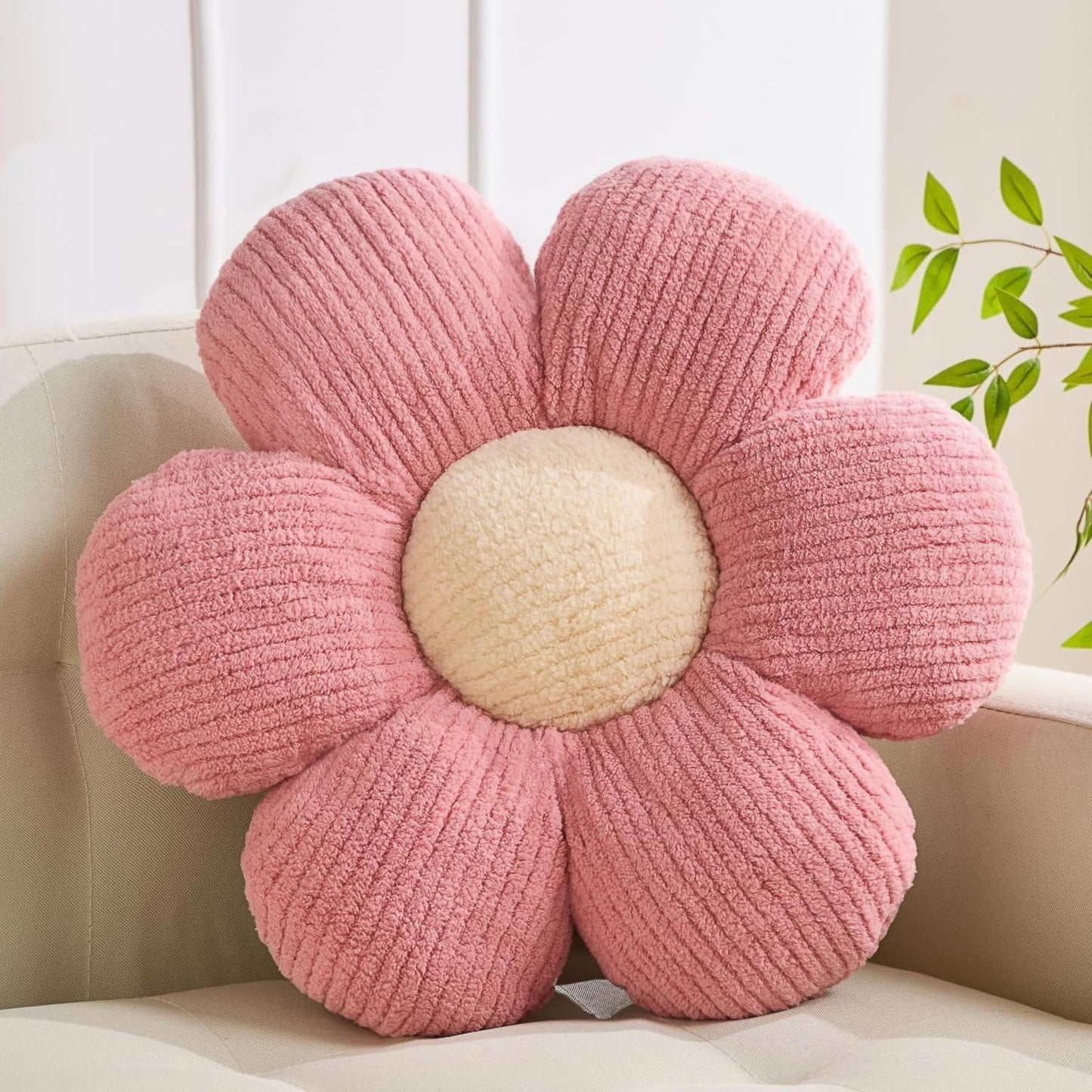 Flower Pillow Flowers Shaped Pillow Cushion Decorative Daisy Pillow for Bed Cute Throw Pillow Flower Floor Pillow Soft Seat Cushion Pink Cushion 19.6"
