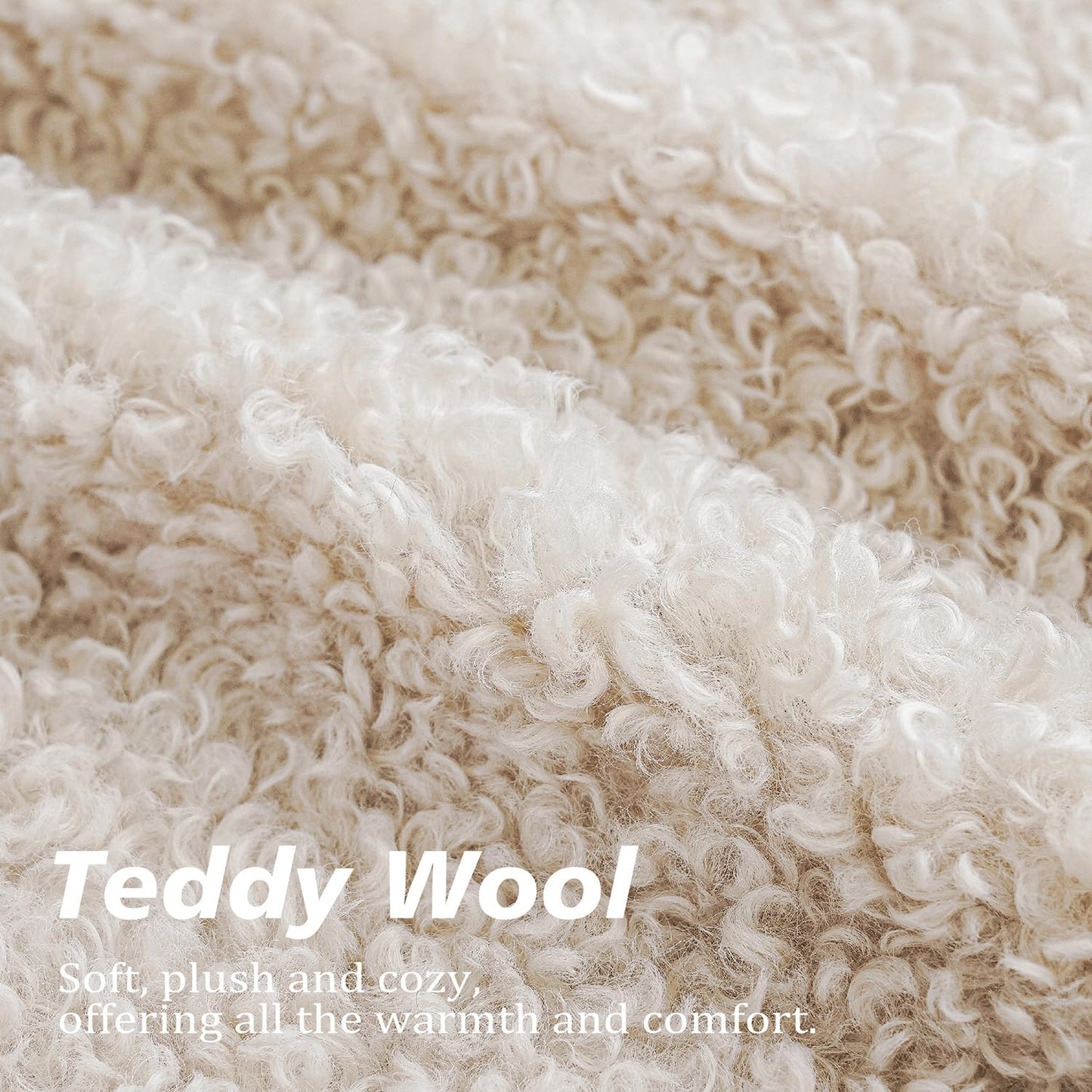 Foindtower 2 Pieces Faux Fur Throw Pillow Cover Decorative Sherpa Pillow Fuzzy Accent Pillowcases Soft Sheepskin Fleece Cushion Case for Bed Couch Living Room 18x18 Inch Neutral Cream