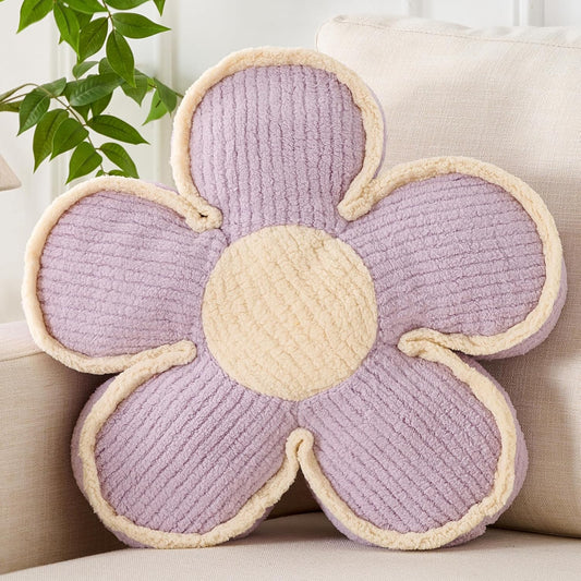 Flower Pillow Purple Flowers Shaped Cushion Decorative Daisy Pillow for Bed Couch Cute Throw Pillows
