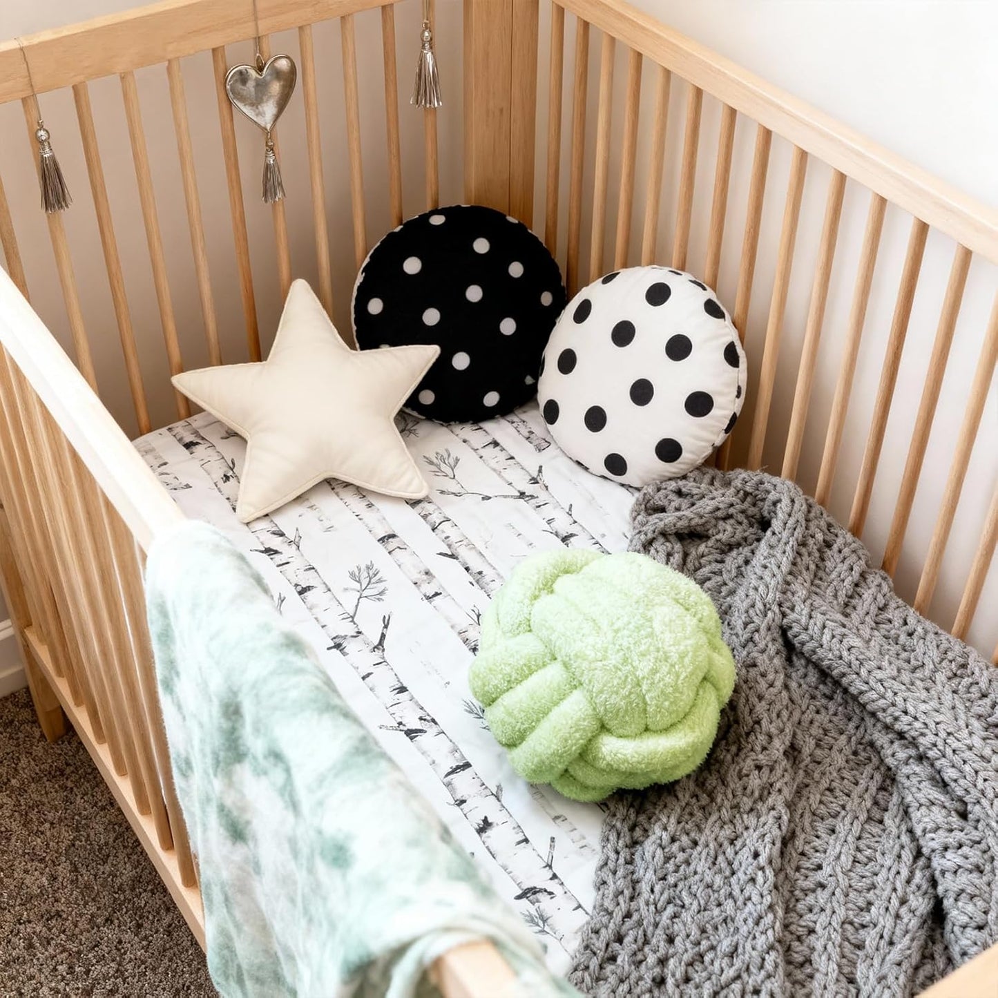 Knot Pillow Ball Plush - Decorative Throw Pillows for Bed Relieve Stress, Round Knot Cushion for Sofa Decor Pet Toy, Sage Green 8 inch