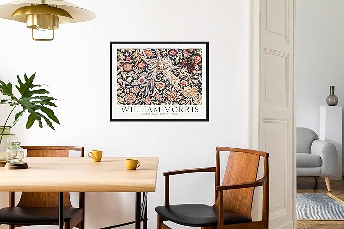 William Morris Colorful Flowers Wall Art Poster Prints, Famous Artist Patterns, Vintage Flowers Decor Artwork, Tapestry Historic Cultural Illustrations Fine Art, Colorful for Living Room, Bedroom,