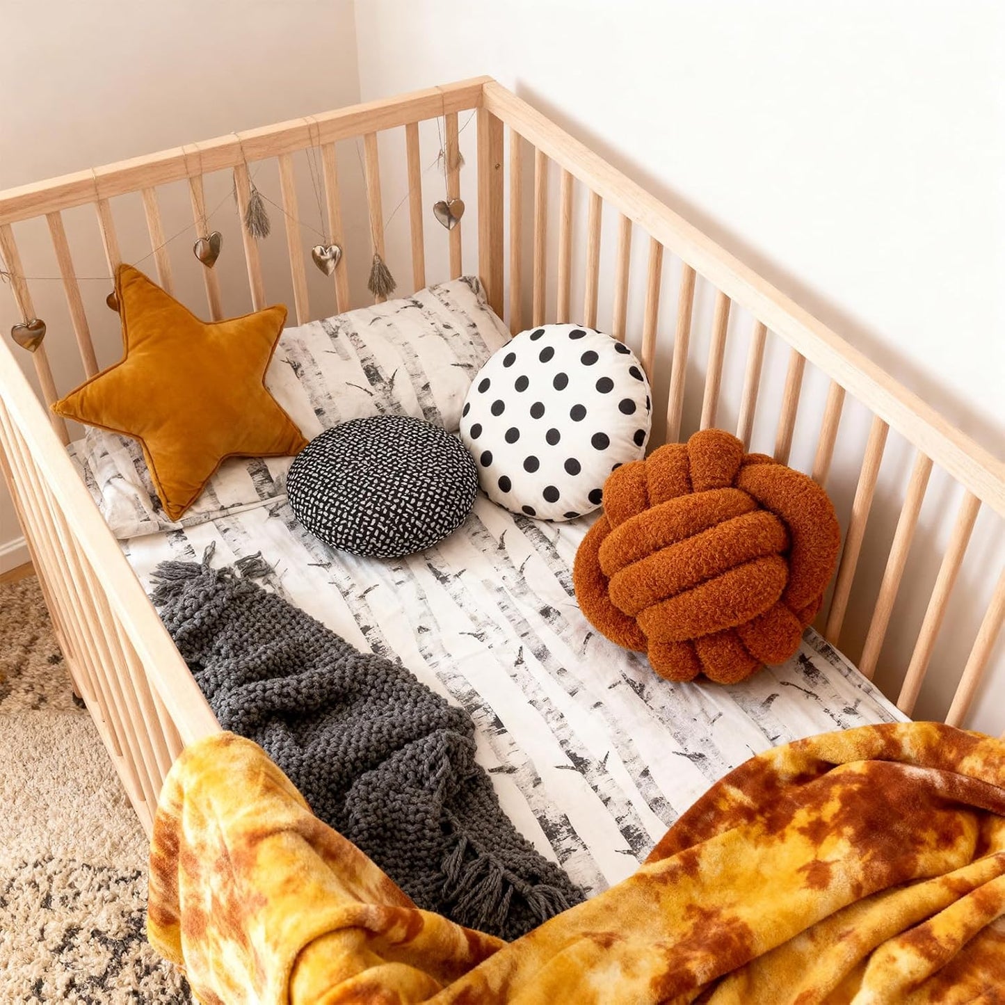 Knot Pillow Ball Plush - Decorative Throw Pillows for Bed Relieve Stress, Round Knot Cushion for Sofa Decor Pet Toy, Brown 8 inch