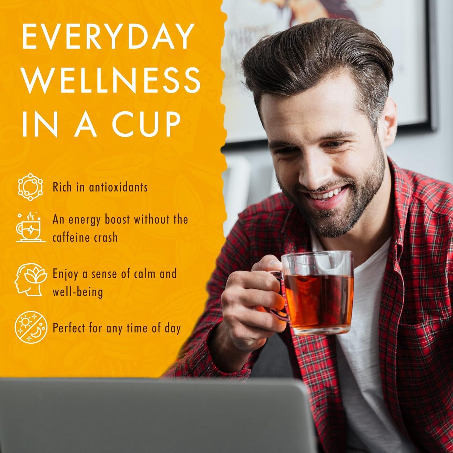 Hawaiian Natural Tea Mango Peach Flavored Organic Tea - Tropical Fruit Green and Black Tea Blend - Perfect Daily Cup & Gift for Special Occasions - 60 Tea Bags