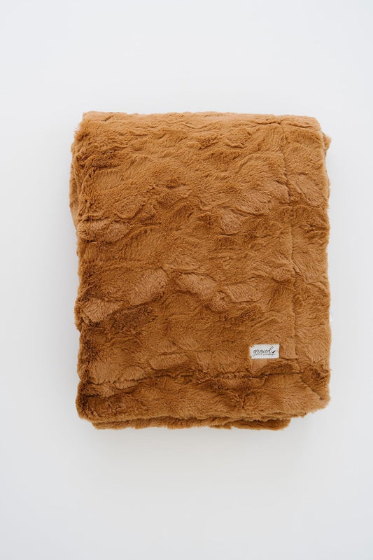 GRACED SOFT LUXURIES Throw Blanket Oversized Softest Warm Elegant Cozy Decorative Thick Faux Fur for Couch, Sofa, Bed, Living Room, Home (XL 60" x 80", Camel)