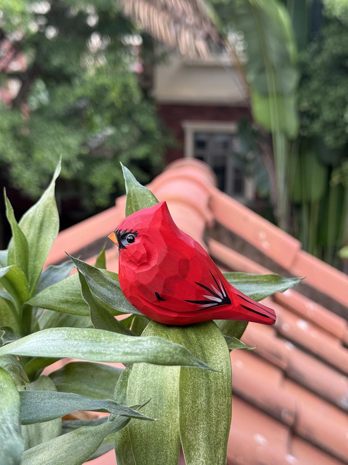 LWINGFLYER Wooden Cardinal Bird Figurines for Christmas Decoration, Artificial Bird Statue,Gift for Bird Lovers, Carved Small Animal Ornament Christmas Home Decor