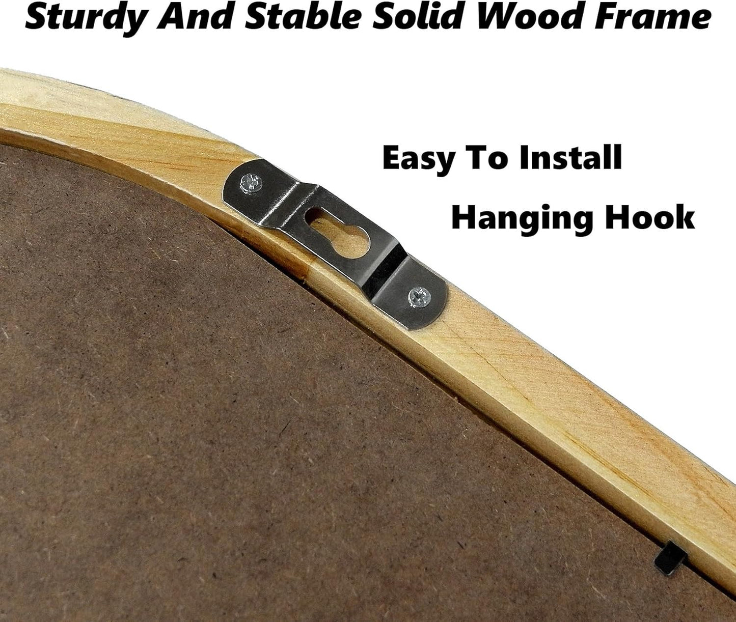 Entryway Mirror with Hooks, 22x14 Inch Boho Wall Mirror with Removable Shelf, Oval Solid Wood Framed, Handmade Rattan Wall Mirror for Over Sink, Bathroom, Bedroom, Living Room, Hallway, Vanity