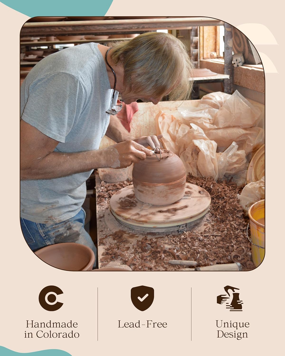 Handmade Ceramic Coffee Mug - Always Azul Mountain Scene 14oz Coffee Mug - Oven, Dishwasher, & Microwave Safe Mug - Kitchen Essentials Made in Colorado, Azulscape