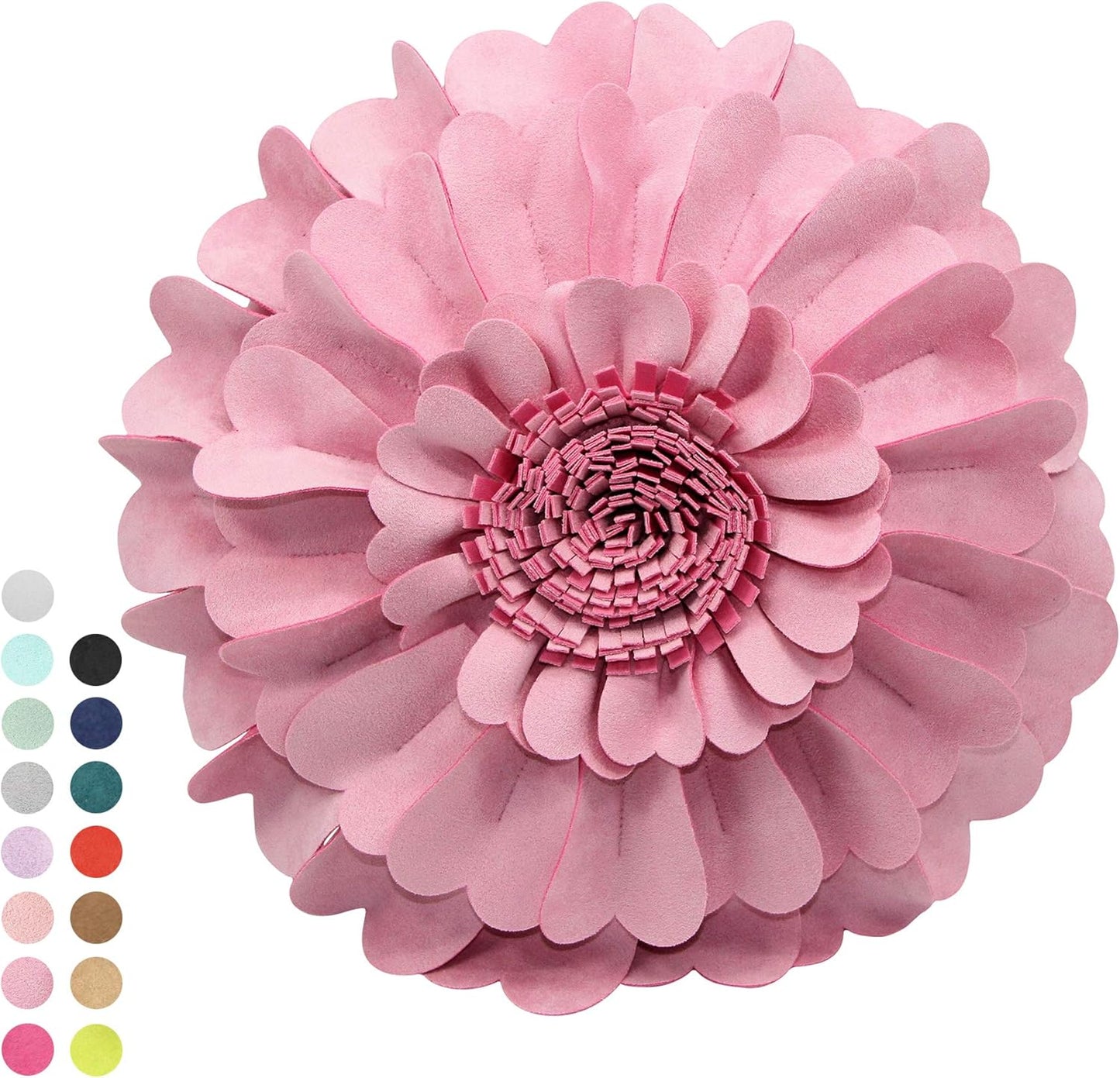 Contempo Lifestyles Flower Pillow – Decorative Pillow 3D Round Throw Pillows for Home Décor – Handmade Sweetheart Flower Pillow for Bed & Couch-Sunflower Pillow - 13 Inch Light Pink