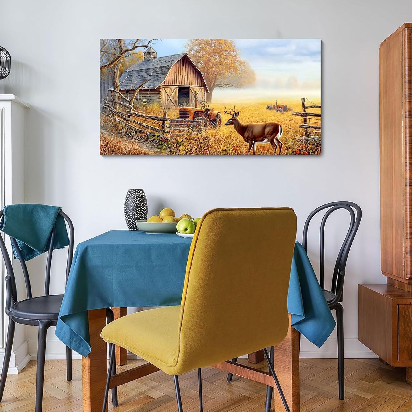 JEAWA Animal Canvas Wall Art Decor - Deer Canvas for Wall Decor, Farm Artwork Decor, Large Wall Art for Living Room Bedroom Bathroom, 20x40 IN