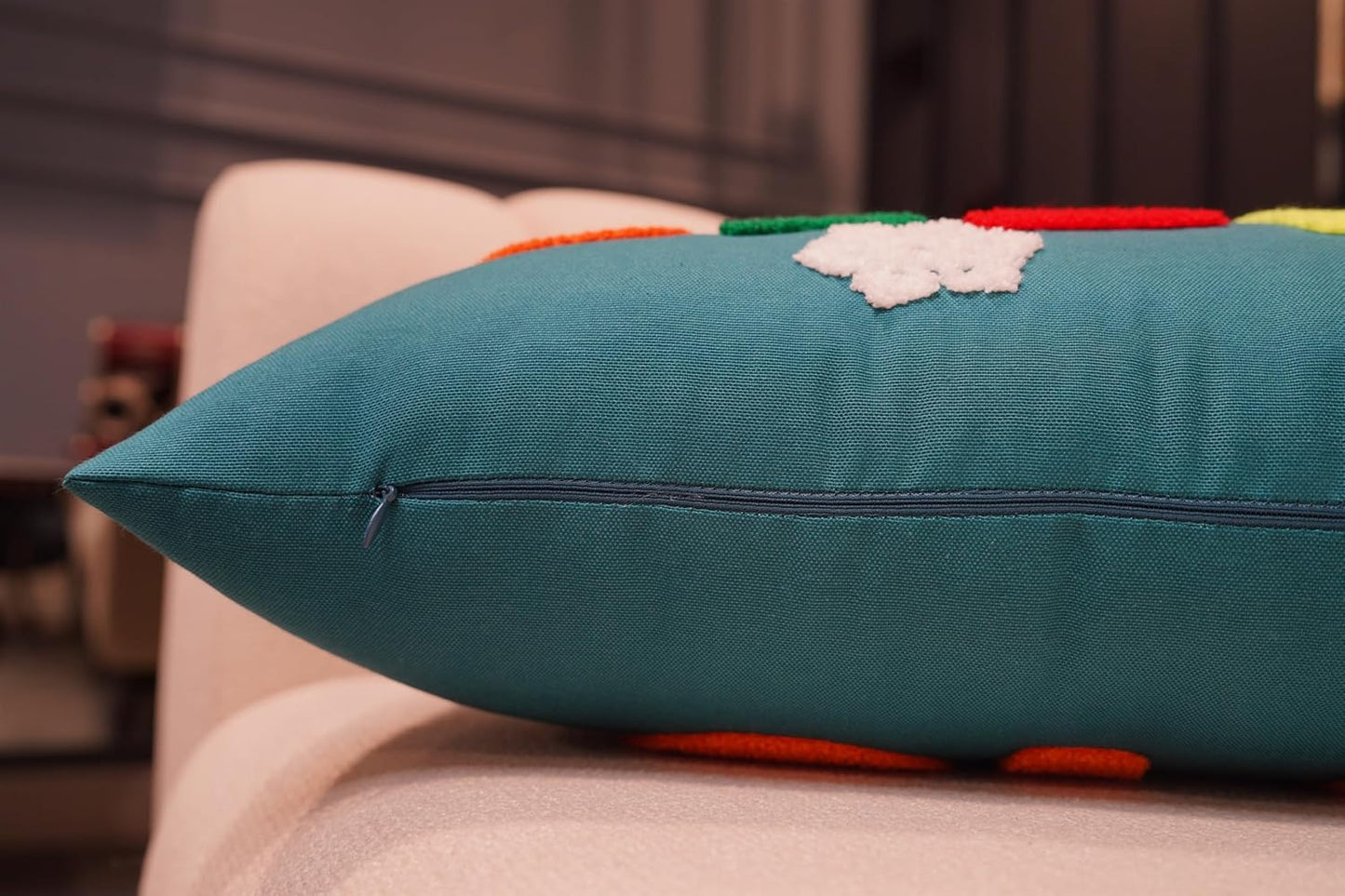 Custom Embroidered Name Lumbar Pillow, Personalized Monogrammed Names Linen Pillows for Sofa Bed, Customized 12''x20'' Farmhouse Linen Throw Pillow Cover Gifts for Women