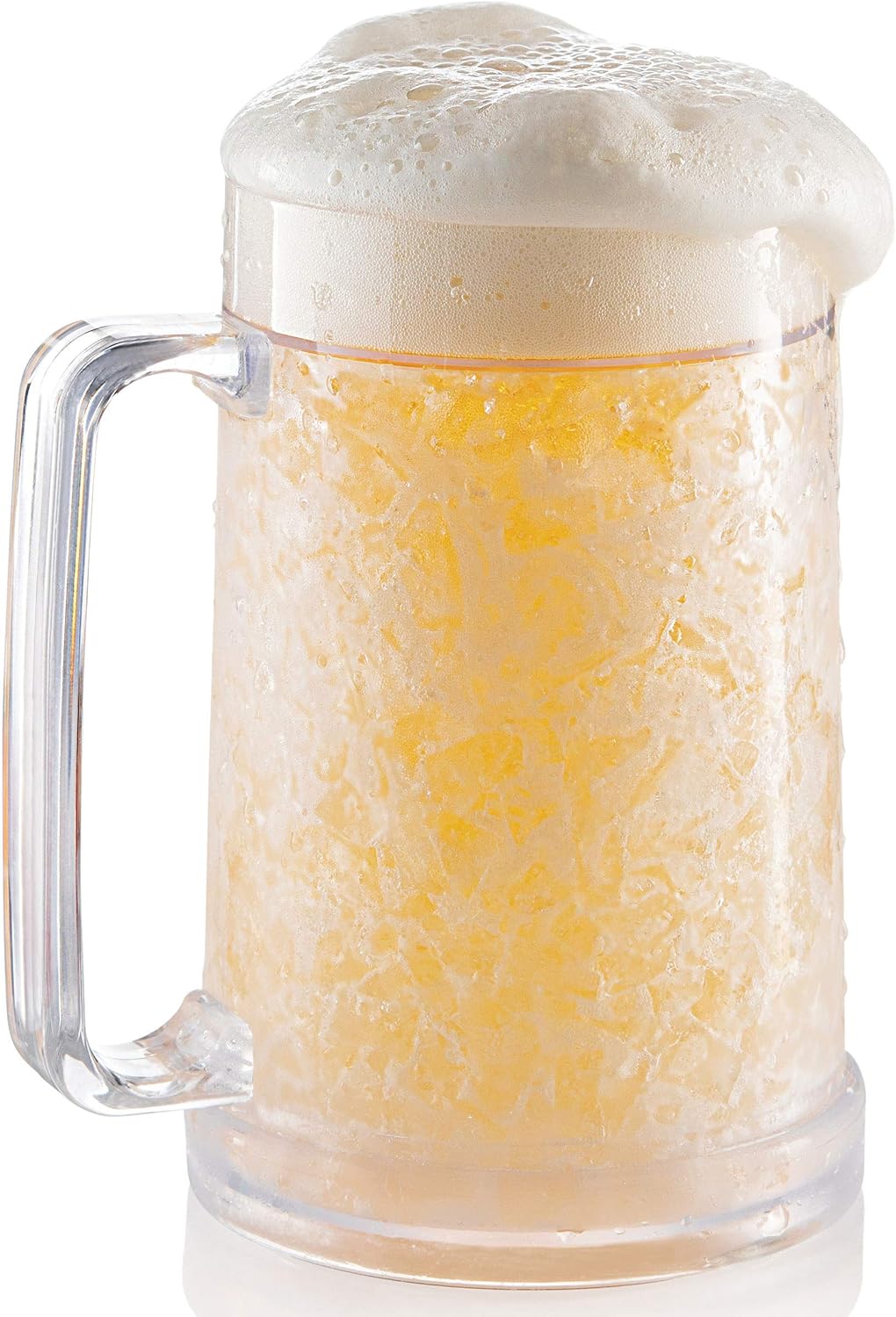 Beer Mugs For Freezer, Double Wall Insulated Plastic Glasses – Freezer Mugs, 16 oz – Perfect Frozen Beer Mugs for Home Bar Accessories, Gifts for Men, 1 Pack
