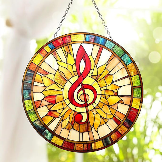 Teacher Musical Suncatcher Window Decor Music Gift for Lover Piano Gifts Garden Suncatchers Windows Indoor Hanging Decorations Outdoor Holiday
