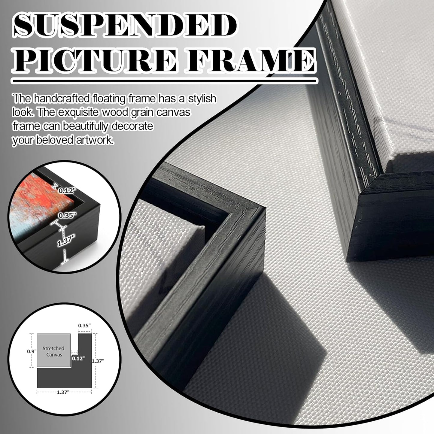 JEAWA Framed Canvas Wall Art - 20x40 Inchs Abstract Painting Decor, Textured Mountain Pictures as Gifts for Friends, Modern Art Prints for Bedroom Living Room Bathroom Home Decoration