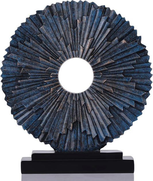 DOVDOV Blue Home Decor Sculpture, Unique Round line Statue, Modern Home Decor, Decorative Panel Statue for Living Room tv Cabinet, Office, Bedroom, Dining Table Center Blue Decor