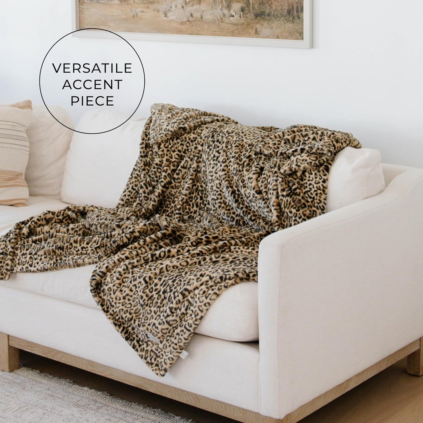 GRACED SOFT LUXURIES Throw Blanket Softest Warm Elegant Cozy Comfy Decorative Thick Faux Fur for Modern Living (Classic Leopard, Extra Large 60" x 80")