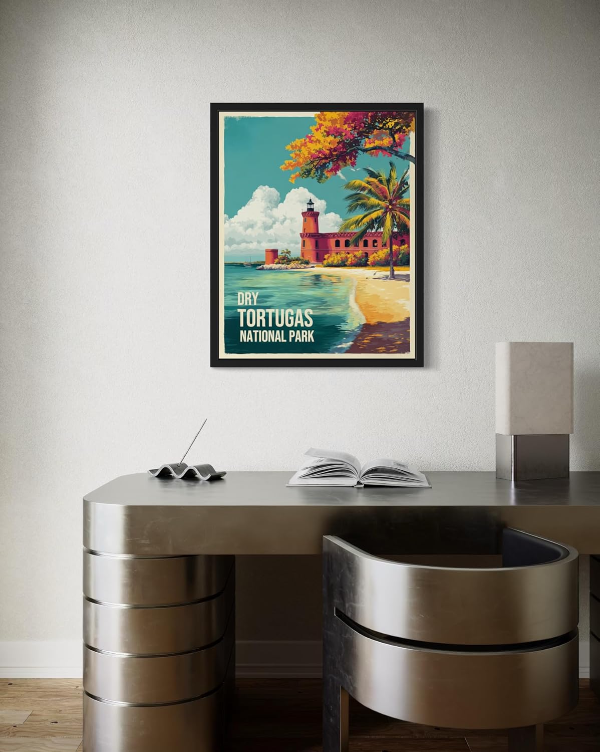 Dry Tortugas National Park Art Print Poster, Vintage Retro Pop Art Travel Wall Art Bedroom Bathroom Living Room Decor 185 (Dry Tortugas, 16 x 20 inches, Unframed)