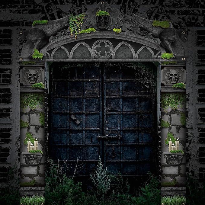 3 Pcs Halloween Cemetery Archway Halloween Cemetery Banners Gothic Outdoor Banners Sign Banner Decorations for Outdoor Party Supplies (Vintage)