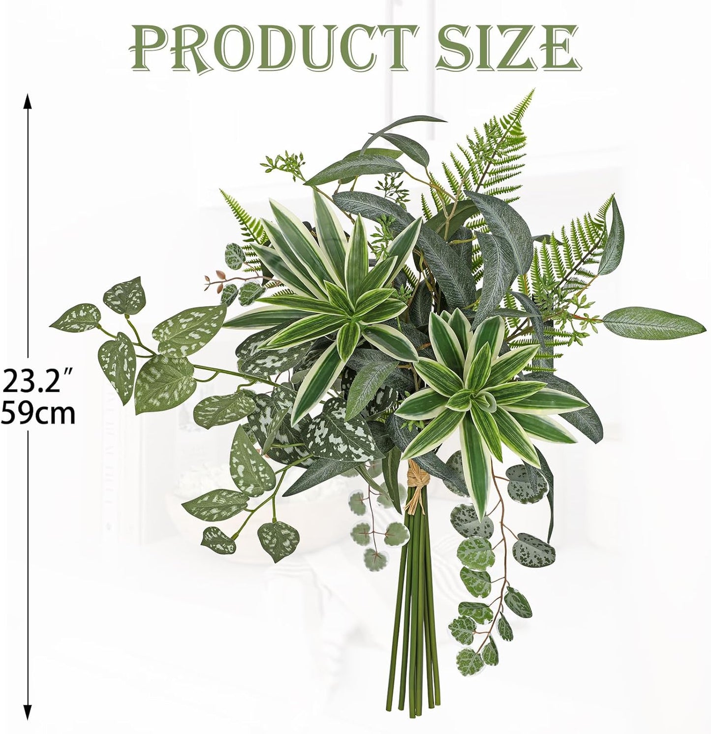 DILATATA Artificial Greenery Stems Box Set, 5 Kinds Mixed Eucalyptus Leaves Trailing Vine Plant Dracaena Faux Plants for DIY Bouquets Wedding Floral Arrangements Table Centerpieces Vase Decor