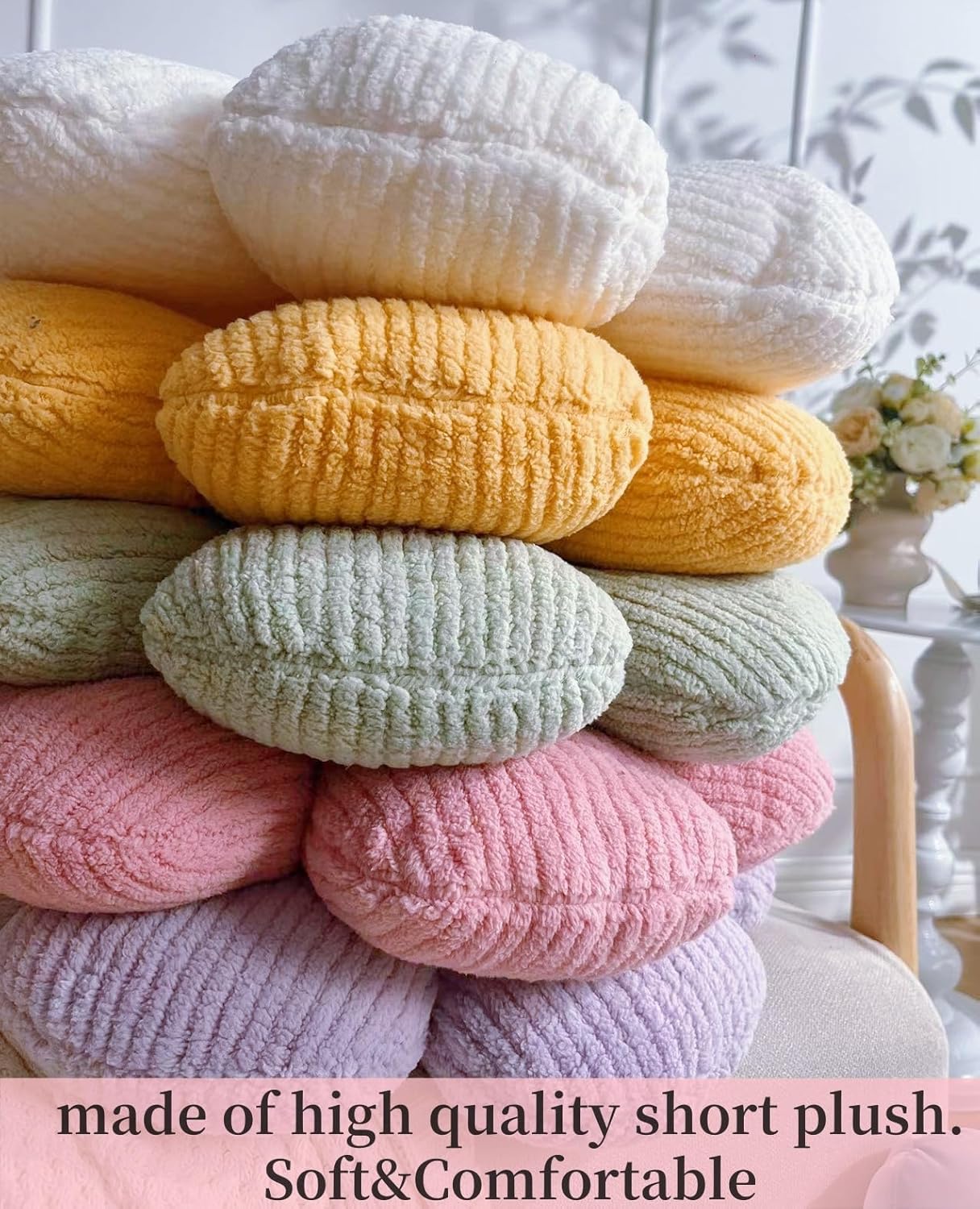 Flower Pillow,Sage Green Throw Pillows Flower Shaped Daisy Cushion Seating Floor Pillows Home Decorative Seating Cushions