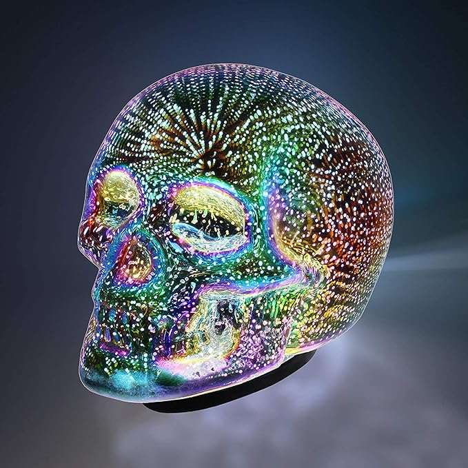 Tradeopia Led Skull Table Lamp, Requires 3 X AAA Batteries, Ideal for Room Decor Table Desk Decor Lamps, Lava lamp, Halloween
