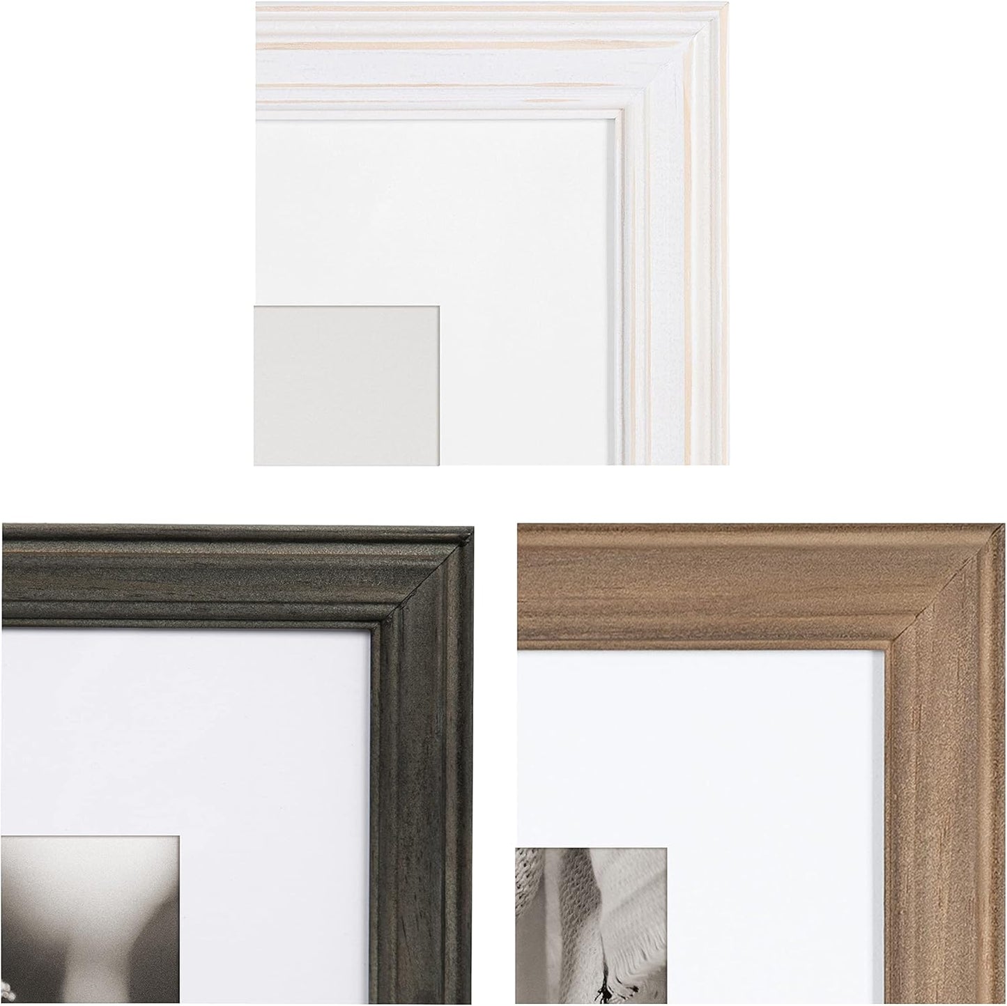 Kate and Laurel Bordeaux Expressions Wall Decor Collection, Set of 10, Industrial Farmhouse Finishes, Assorted Size Frames and Decorative Wall Accents